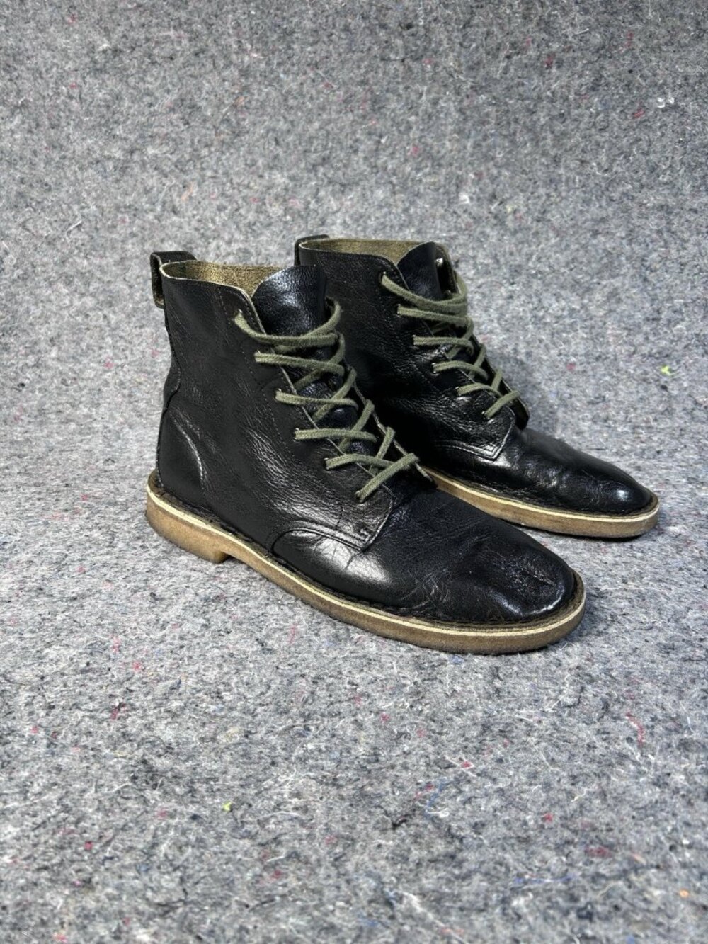 Clarks Originals Desert Mali 2 Boot Black Leather Crepe Sole Men’s Size 10